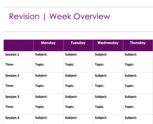 Free Weekly Revision Schedule PDF 