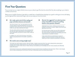 Ebook Sneak Peek - First Year Questions