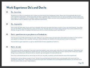Ebook Sneak Peek - Work Experience Do's and Don'ts